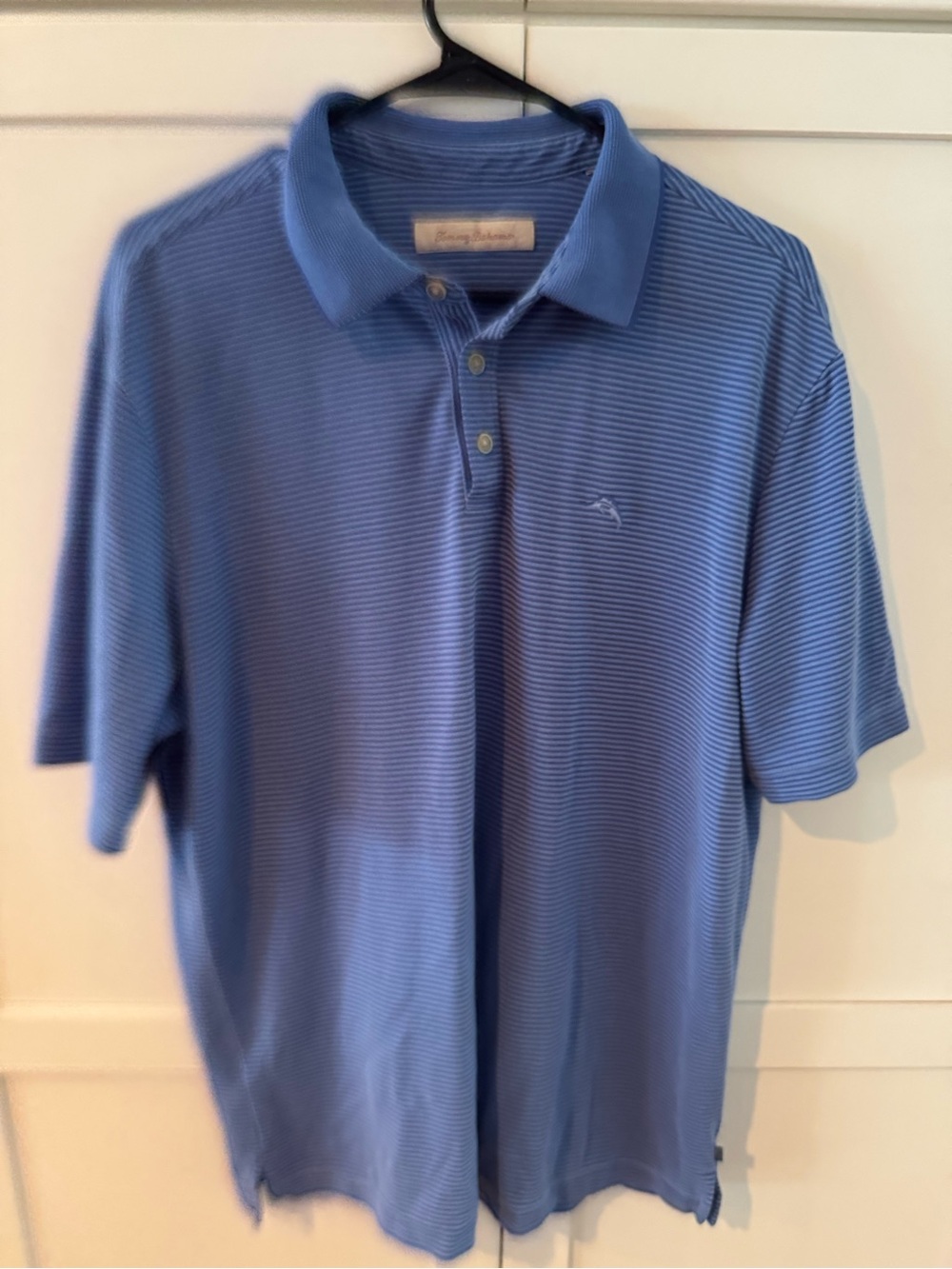 Tommy Bahama Light Blue Thin-Striped Polo L